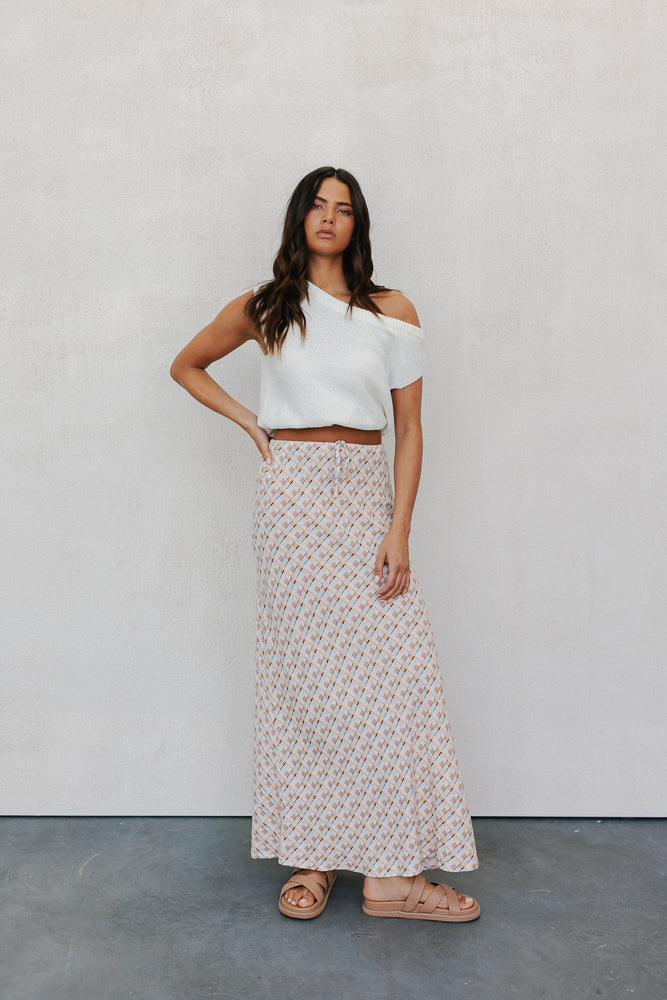 Tulsi Skirt Beige Check
