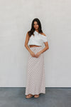 Tulsi Skirt - Beige/Sky Check