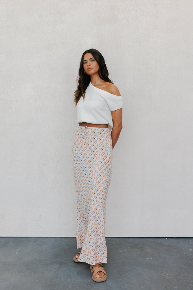 Tulsi Skirt Beige Check