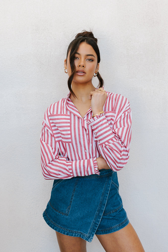 Uccella Shirt Red Stripe