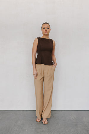 Udita Top - Brown