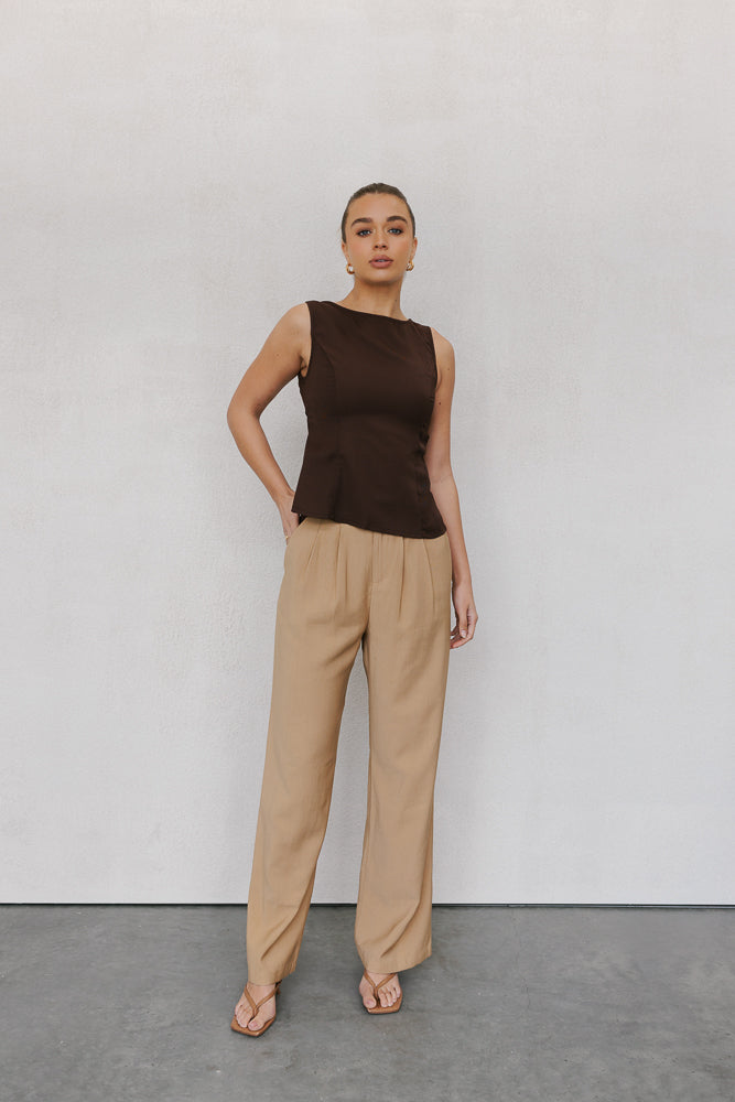 Udita Top - Brown