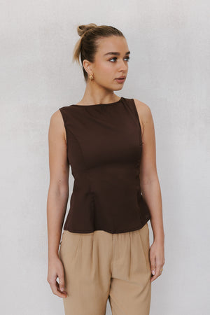 Udita Top - Brown