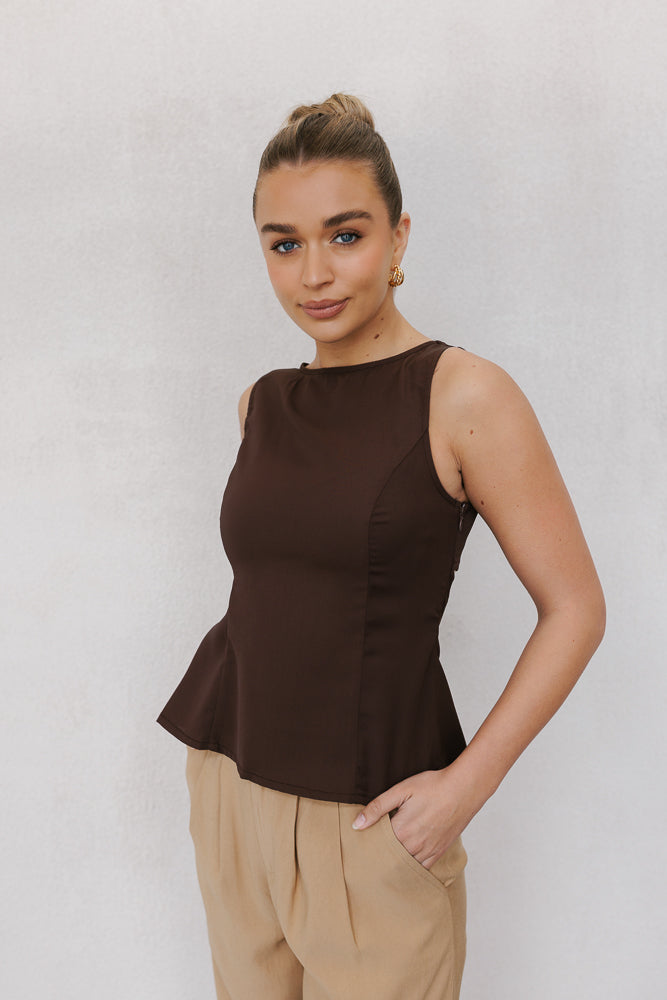 Udita Top - Brown