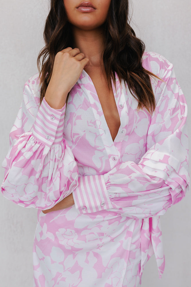 Chicago Billowed Top Pink Floral