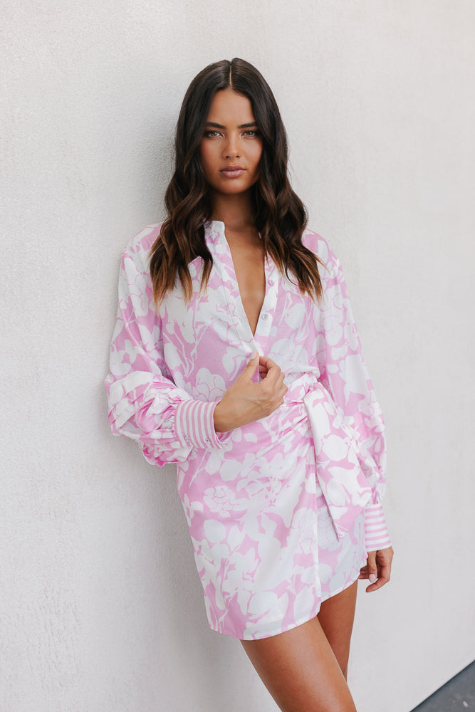 Chicago Billowed Top Pink Floral