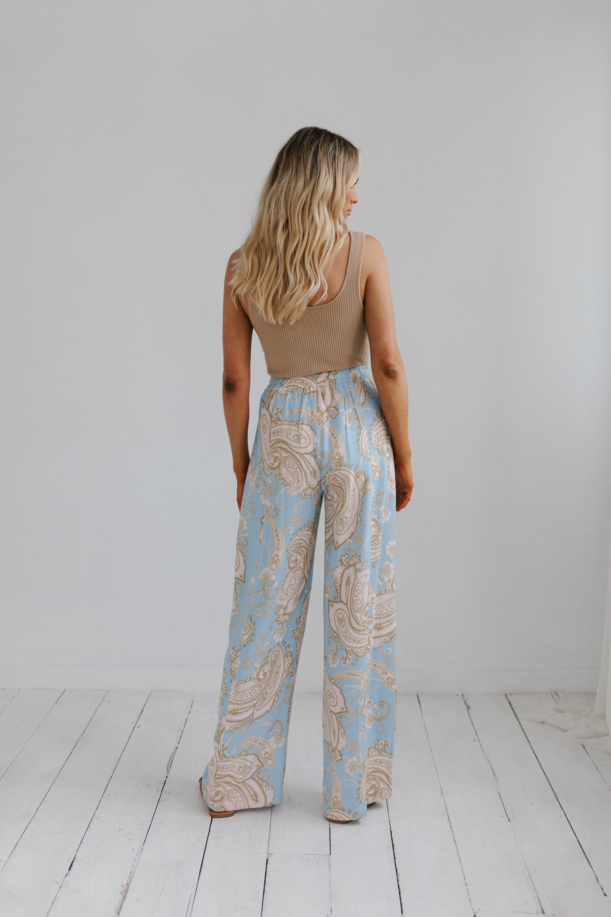 Citta Pants Sky Blue Paisley Print
