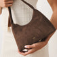 Katie Shoulder Bag - Brown Suede