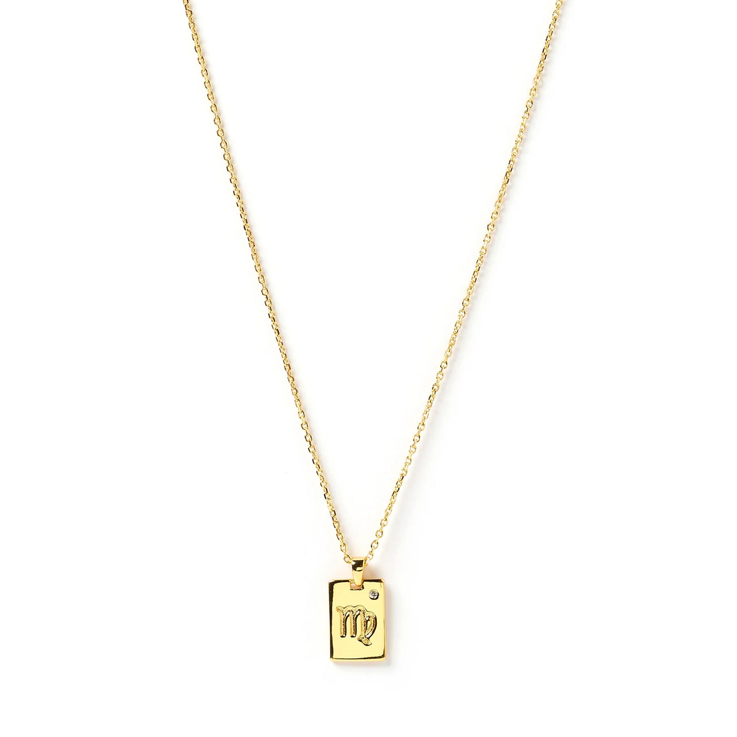 Virgo Zodiac Tag Necklace - Gold