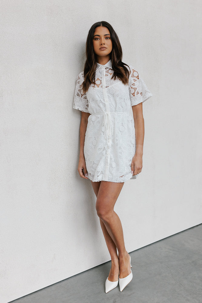 Vicki Dress - White Embroidery