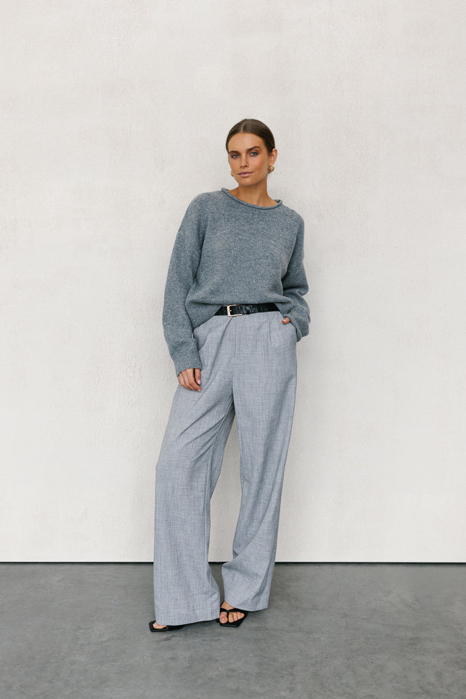 Villis Knit Jumper - Charcoal Grey Marle