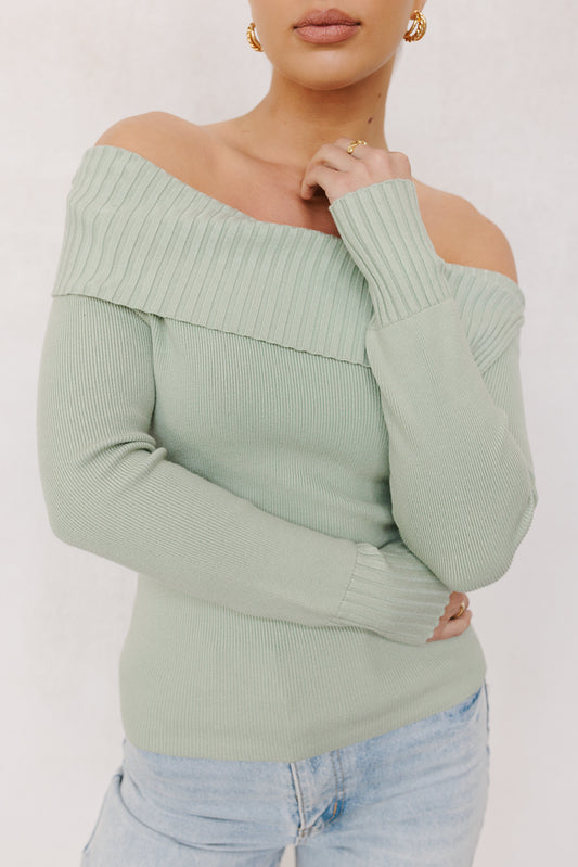 Vita Longsleeve Knit Top - Sage Green