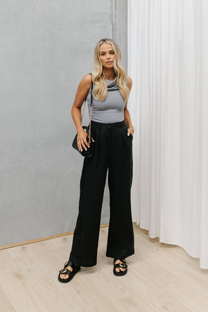 Vivien Pant - Black Linen