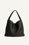 Andrea Hobo Bag - Black Faux Leather