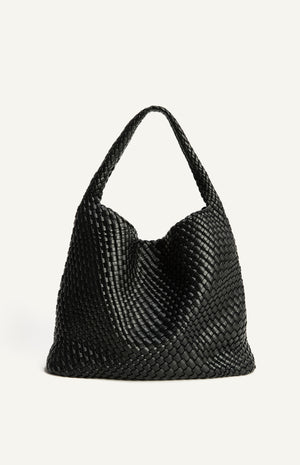 Andrea Hobo Bag - Black Faux Leather