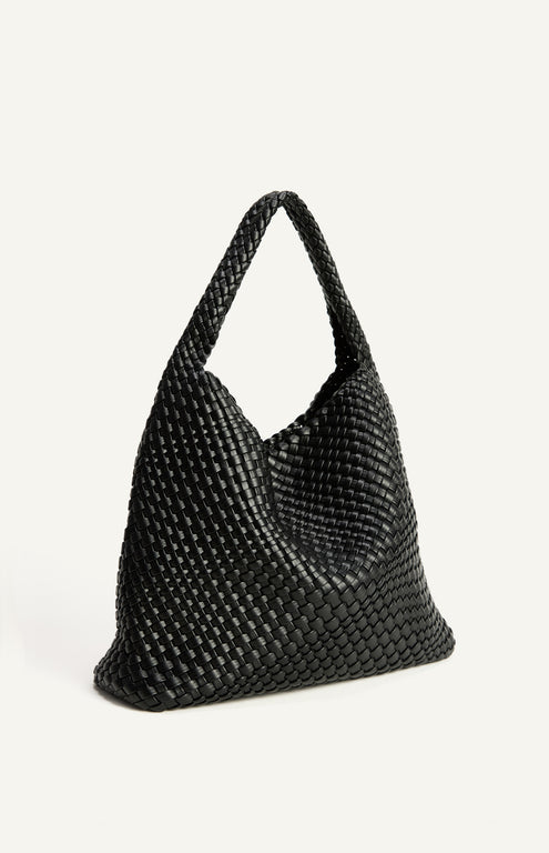 Andrea Hobo Bag - Black Faux Leather