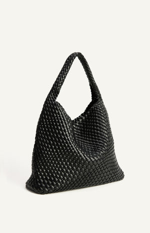Andrea Hobo Bag - Black Faux Leather
