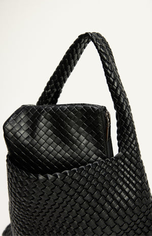 Andrea Hobo Bag - Black Faux Leather