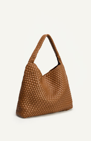 Andrea Hobo Bag - Caramel Faux Leather