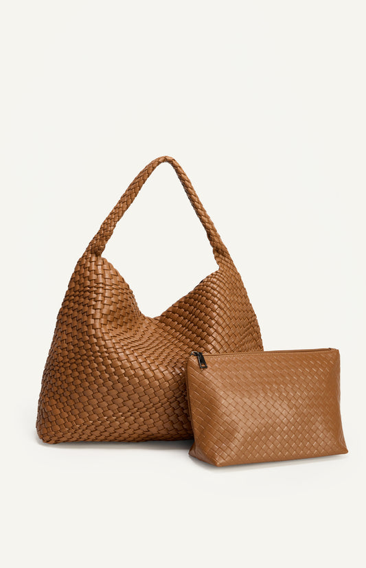 Andrea Hobo Bag - Caramel Faux Leather