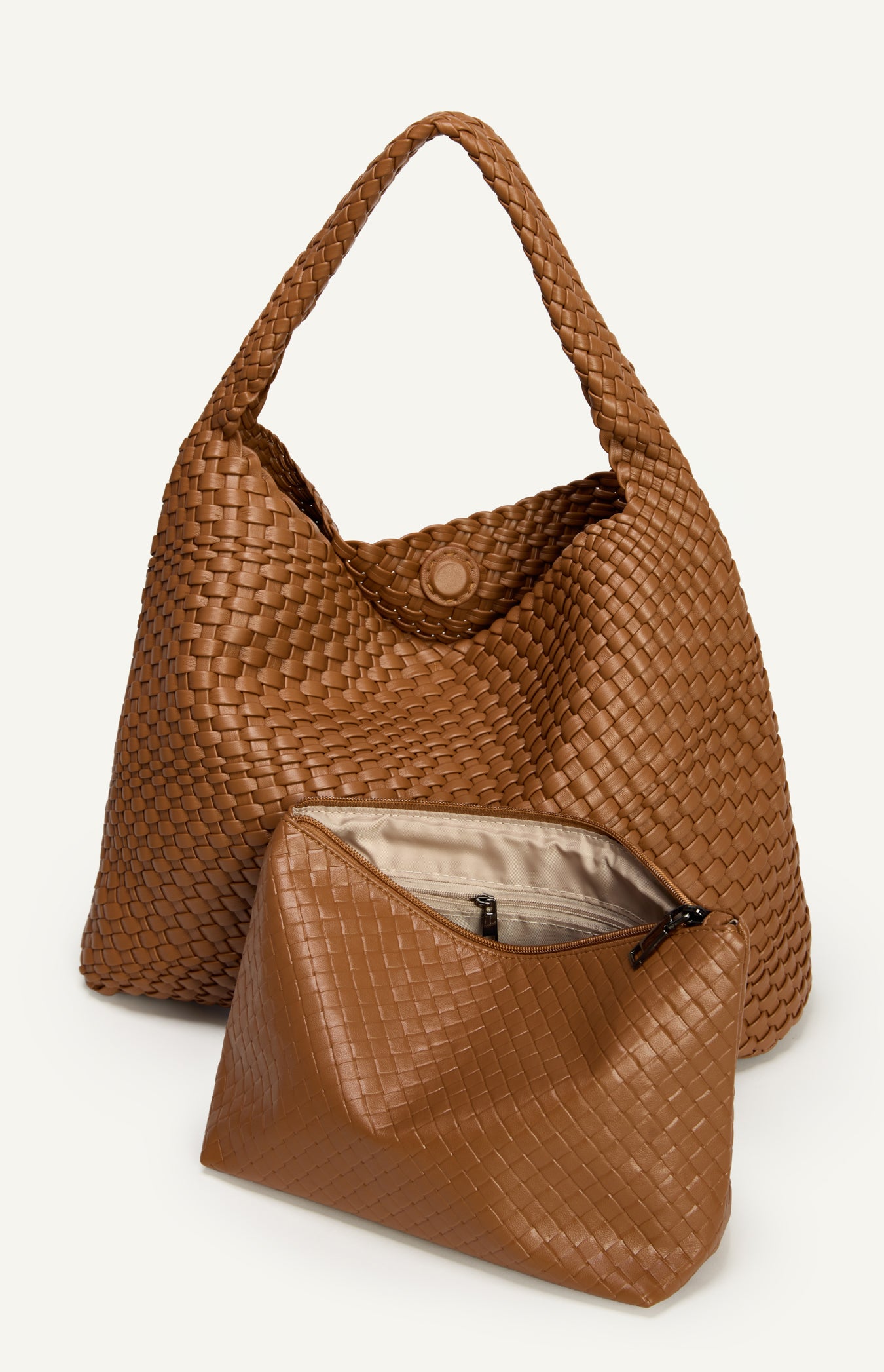 Andrea Hobo Bag - Caramel Faux Leather