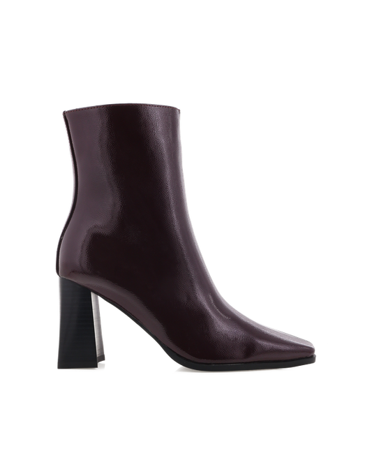 Wez Ankle Boots - Mulberry Crinkle Patent