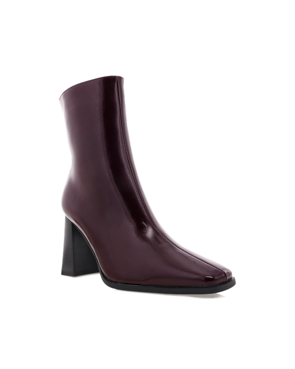 Wez Ankle Boots - Mulberry Crinkle Patent