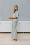 Aria Pants - Green/Blue Stripe