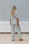 Aria Pants - Green/Blue Stripe