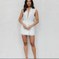 Cullen Mini Blazer Dress - White Pinstripe