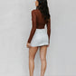 Sage Skirt - White Pinstripe