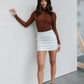 Sage Skirt - White Pinstripe