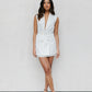 Cullen Mini Blazer Dress - White Pinstripe