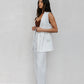 Cullen Mini Blazer Dress - White Pinstripe