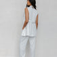 Cullen Mini Blazer Dress - White Pinstripe
