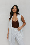 PRE ORDER MID-NOVEMBER - Cullen Blazer Dress - White Pinstripe