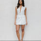 Cullen Mini Blazer Dress - White Pinstripe