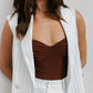 Cullen Mini Blazer Dress - White Pinstripe