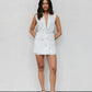 Cullen Mini Blazer Dress - White Pinstripe