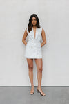 PRE ORDER MID-NOVEMBER - Cullen Blazer Dress - White Pinstripe