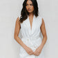 Cullen Mini Blazer Dress - White Pinstripe