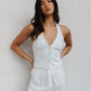 Marnie Vest - White Pinstripe