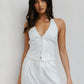 Marnie Vest - White Pinstripe