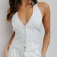 Marnie Vest - White Pinstripe
