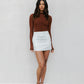 Sage Skirt - White Pinstripe