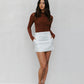 Sage Skirt - White Pinstripe