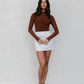 Sage Skirt - White Pinstripe
