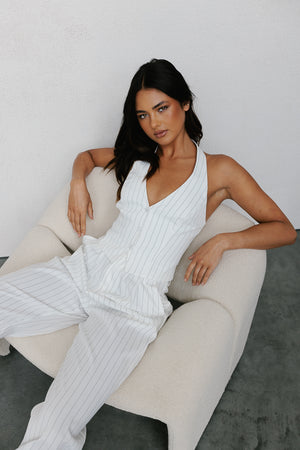 Cerlah Tailored Pants White Pinstripe