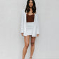 Sage Skirt - White Pinstripe