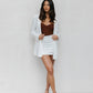 Sage Skirt - White Pinstripe
